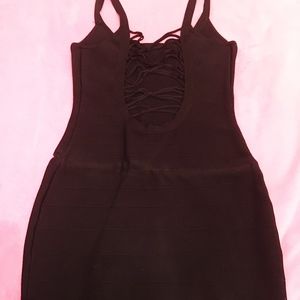 black tight mini bandage dress